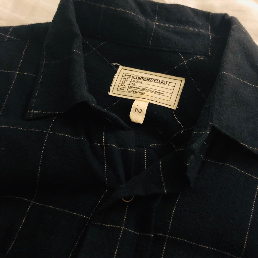 Current/Elliott Twist Shirt Dress Plaid Flannel 2 - Picture 5 of 5
